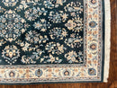 Green Indo Persian Rug 4x6, Floral Allover, Handmade Vintage Oriental Carpet, Sarouk Rug, Wool