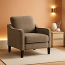 Light Brown Upholstered Midcentury Living Room Armchair