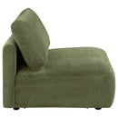 Elysia Chenille Upholstered Modular Armless Chair Green