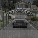 Metal Carport 13 × 26.5 ft Heavy Duty with Galvanized Steel Roof, Metal Garage Canopy with Galvanized Steel Roof & Frame, Car Tent Outdoor Storage Shed for Car, Boats and Truck - Gray