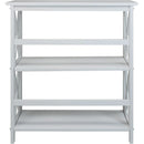Montego 3 Shelf Bookcase White Modern X Design Storage