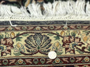 Square Pak Persian Small Rug 2.7 x 2.7, William Morris Design, Dark Green, Floral, Handmade