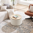 21 Inch Round Ottoman With Ample Storage Compartment