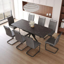 Extendable Dining Table Table Set for 6-8 Person for Dining Room,C-shaped Tube Soft padded armless dining chairs and Very large Dining Room Table Kitchen Table Chair Set with metal Legs