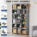 Grey 18 Cube Storage Organizer Tall Bookcase Shelf