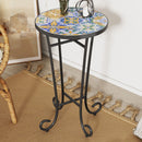 Patio Side Table,Colorful+Black