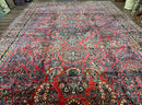 Palace Size Persian Sarouk Rug 10x16, Rare Size, Red, Large Antique Persian Carpet