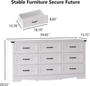 White 59 Inch Premium Modern Multicompartment Dresser