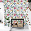 Fashionable White Floral Wallpaper Smart