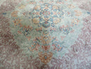 9' X 12' Vintage Handmade Chinese Carving Sculpture Wool Rug Flower Design Pink Carpet