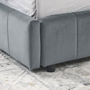 Full Size Storage Upholstered Tufted Bed Frame, Sofa Bed Frame with Comfortable Backrest and Armrests, Full Size Bed for Bedroom, Living Room,Velvet, GREY(80.5''*59''*29.5'')