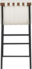 Burke 813Cream Contemporary Counter Stool Cream Matte Black Frame
