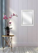 23x29 White Woodgrain Wall Mirror With Beveled Edge