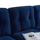 Modern Velvet L Shaped Sectional Sofa for Living Room and Bedroom, Blue, 82.6 Inch