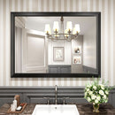 Black Bathroom Mirror 48 By 35 Inch Metal Framed Wall Mirror