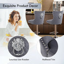 Velvet Adjustable Swivel Bar Stools Dark Grey Set Of 4