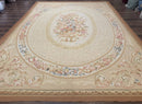 Aubusson Rug 9x12, French European Design, Floral, Elegant