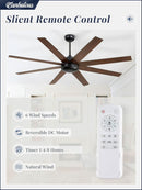 65 Inch Ceiling Fan With Remote Control No Light Indoor Outdoor