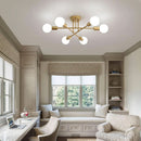 Gold Modern Sputnik Chandelier With 6 Adjustable Lights