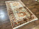 Turkish Kazak Rug 4x6, Geometric Medallions, Vintage Handmade Wool Carpet