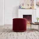 Swivel Accent Chair, 360-degree Swivel Barrel Chair with Velvet Fabric Upholstery, Comfy Pumpkin-Shaped Swivel Chair for Living Room, Bedroom, or Office