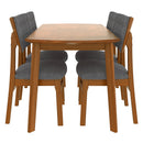 47 Inch Mid Century Modern Dining Table, Solid Wood Kitchen & Dining Room Table for 4, Minimalist Table for Dining Room, Rectangular Dinette Table, Easy Assembly