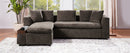 Elegant L-Shaped Sectional Sofa with Chenille Upholstery and Wooden Storage Compartment, Brown