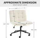 Swivel Faux Fur Armless Desk Chair With Wheels Height Adjustable