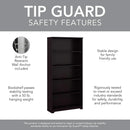 Tall Five Shelf Bookcase Espresso Oak For Living Room
