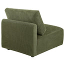 Elysia Chenille Upholstered Modular Armless Chair Green