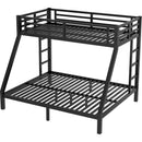 Metal Twin XL over Queen Bunk Bed for Teens and Adults,Space-Saving/Noise Reduced/No Box Spring Needed,Black