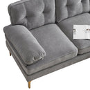 82.6' Modern Sectional Sofas Couches Velvet L Shaped Couches for Living Room, Bedroom(Old SKU:SG000980AAE), Light Grey