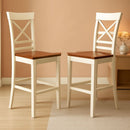 Quincy Counter Height Bar Stool Set Of 2 Buttermilk And Cherry