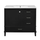 Bathroom Vanity, Modern Bathroom Cabinet With Sink Combo Set, Bathroom Storage Cabinet With A Soft Closing Door And 3 Drawers, Solid Wood Frame