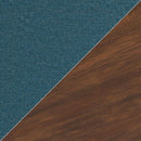 Upholstered Side Chair Set Blue And Brown Foam Cushioned