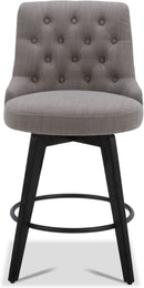 Flint Grey Upholstered Swivel Bar Stool 26 Inch Set Of 2