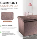 Oak Brown 30-Inch Foldable Storage Ottoman Bench