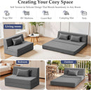 Dark Gray 4In1 Folding Memory Foam SofaBed Washable Cover