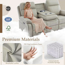 Grey Power Reclining Sofa With Fold Down Table Usb Type C