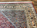 Square Indo Persian Bidjar Rug 10x10, Red, Handmade Vintage Wool Carpet