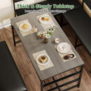 Corner Dining Table Set Space Saving Graphite Grey 4To6