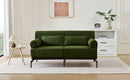 Modern Loveseat Sofa 2-Seater with USB Ports, Cylindrical Armrests, Green Chenille, 59 Inch