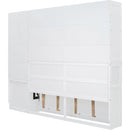 Twin Size Murphy Bed Wall Bed with Closet , Drawers & Desk-White