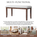 6-Piece Extendable Dining Table Set, 60–78 in. Wood Table with Removable Leaf, 4 Upholstered Chairs and Bench, Cherry Finish