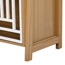 Modern Furniture Style 2 IN 1 Pet Friendly Dog Crate Ladder Bookcase in Ancient Oak MDF and Steel