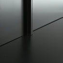 Modern Style 76.75'' Tall Steel Display Cabinet with Double Glass Doors, LED Lights, 3-Sided Glass for Collectibles - Black