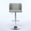Swivel Barstools Adjusatble Seat Height With Chrome Base, Modern PU Upholstered Bar Stools with the whole Back Tufted, for Home Pub and Kitchen Island,Gray, Set of 2