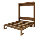 Full Size Solid Wood With Rattan Murphy Bed Cabinet Space-Saving Bed with 2 Side Cabinet Storage Shelves, Perfect for Guest Room, for Bed Room, Guest Room, Home Office, Walnut