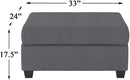 Dark Gray Upholstered Ottoman With Concealed Storage