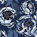 Dark Blue Flowers Wallpaper